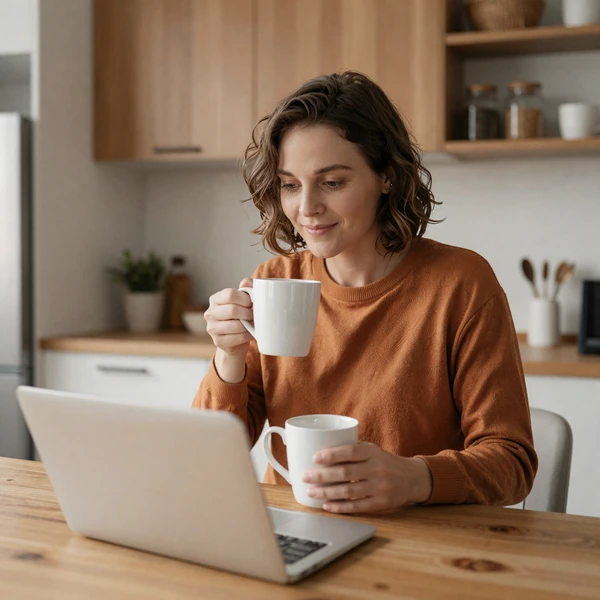 Woman on morning video call - maintaining relationships during long hauls