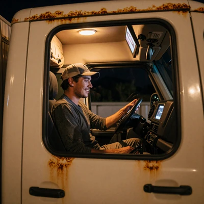 Long-distance relationships with truckers - video call from the cab