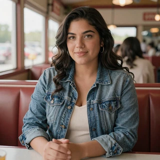 Camila from Forest Park at a Georgia diner - dating a truck driver in Atlanta