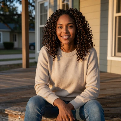 Tasha from Sugar Land sitting on a porch - dating a truck driver in Houston