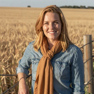 Sarah from Nebraska - dating blue collar men profile by wheat field