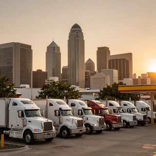 Dallas Fort Worth Metroplex skyline at golden hour - trucker dating Dallas Texas