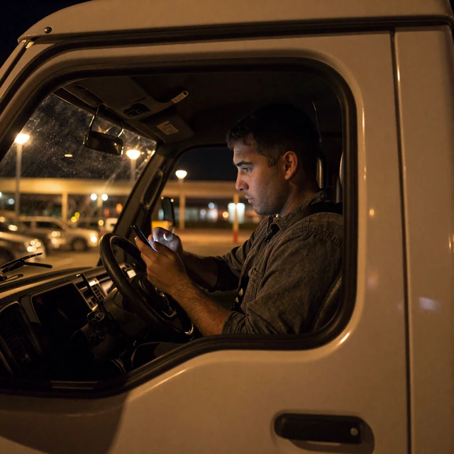 Truck driver alone in cab at night - why truckers struggle with traditional dating apps