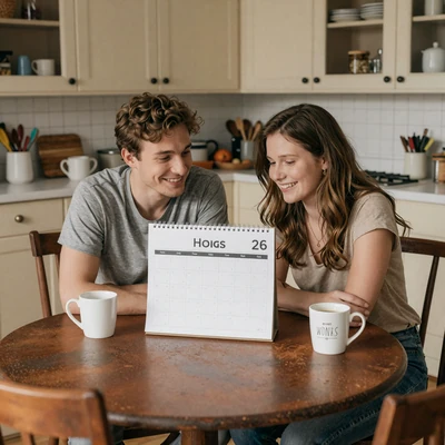 Balancing trucking schedules with relationships - couple planning home time