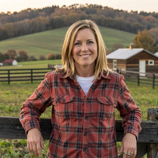 Megan from Fort Smith - blonde Arkansas woman CDL dating profile at rural farm