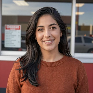 Marisol from Queens outside a diner - dating a truck driver in New York