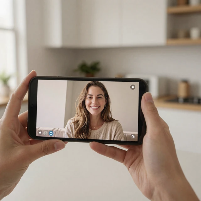 Woman on video call with trucker partner - maintaining relationships during long hauls