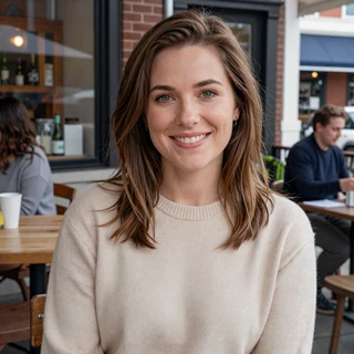 Danielle from Carson at a coffee shop patio - dating a truck driver in Los Angeles