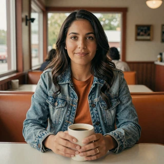 Lauren from Conway - mixed heritage Arkansas trucker dating profile at small-town diner