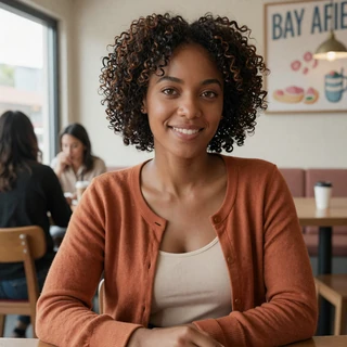 Aaliyah from Oakland - Black woman trucker dating profile in Bay Area coffee shop