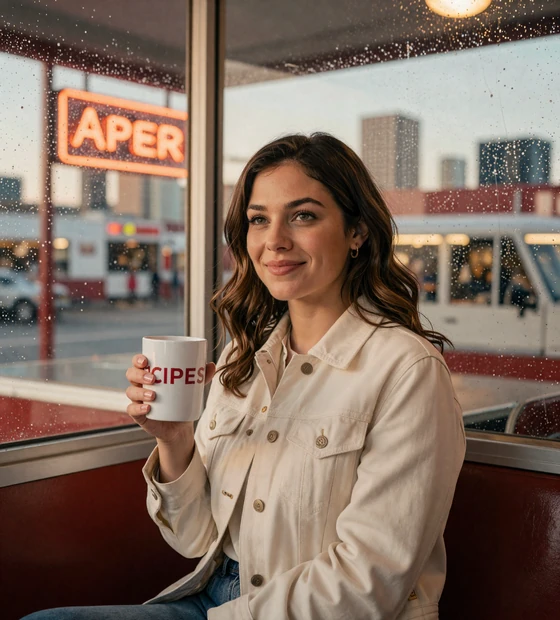 Friendly woman at a city truck stop diner - meet truck driver singles by city on LoveMy