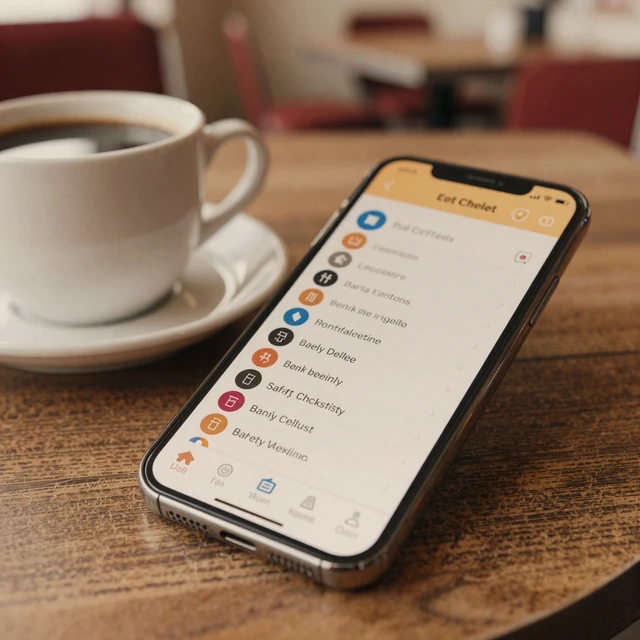 Phone with safety checklist on diner table - safety tips for trucker dating