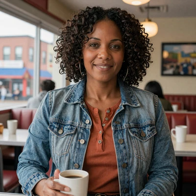 Danielle from Pittsburgh - Black woman dating a truck driver in PA Strip District diner