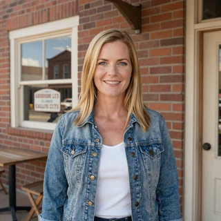 Cheyenne from Sheridan - strawberry blonde Wyoming woman CDL dating profile small-town main street