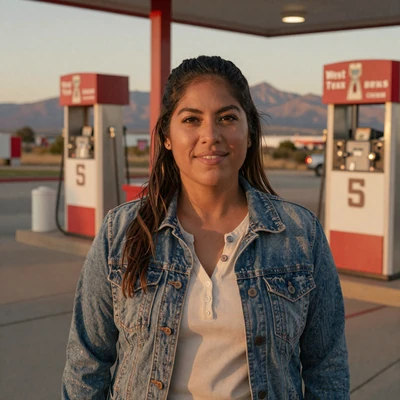 Marisol from El Paso - Latina CDL dating profile at West Texas gas station